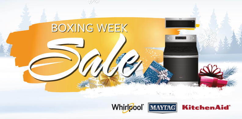 WHIRLPOOL, MAYTAG AND KITCHENAID 2 PIECE BOXING WEEK SALE